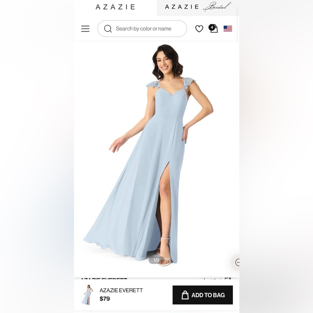 Women’s Azazie Bridesmaid’s Dress Mist Blue, Style: Everett